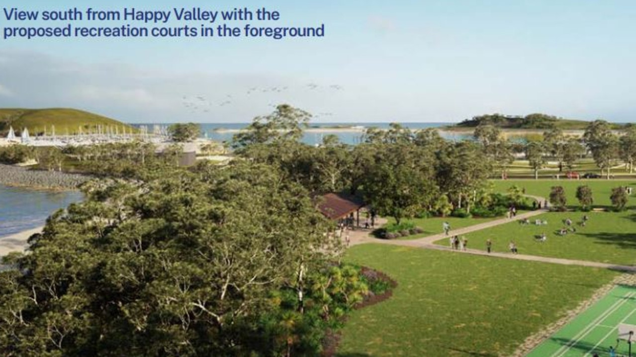 The foreshores development plans long caused angst in the Coffs community. Pictured is another artist impression.