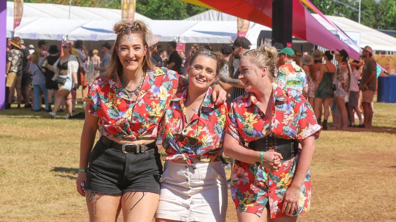 Lucy Murnane, Erin Hicks and Emma Niven Aitken at BASSINTHEGRASS 2021. Picture Glenn Campbell