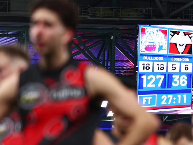 It was a horror night for Essendon. Picture: Morgan Hancock/Getty Images