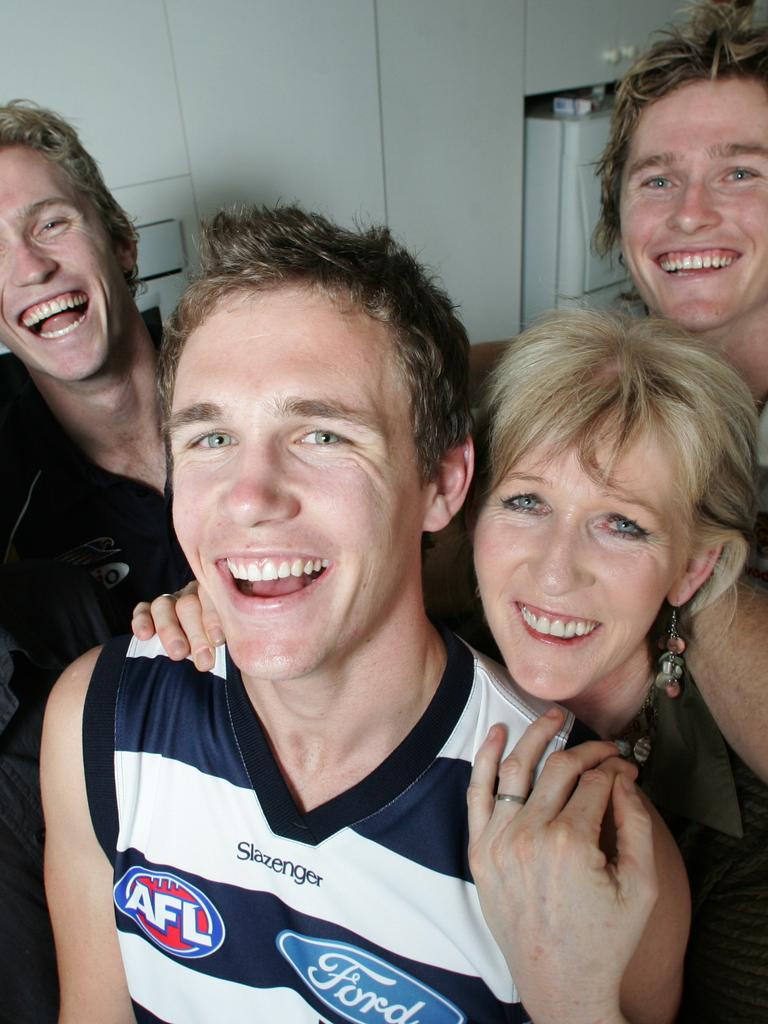 Geelong fan Joel Selwood after being drafted by the Cats.