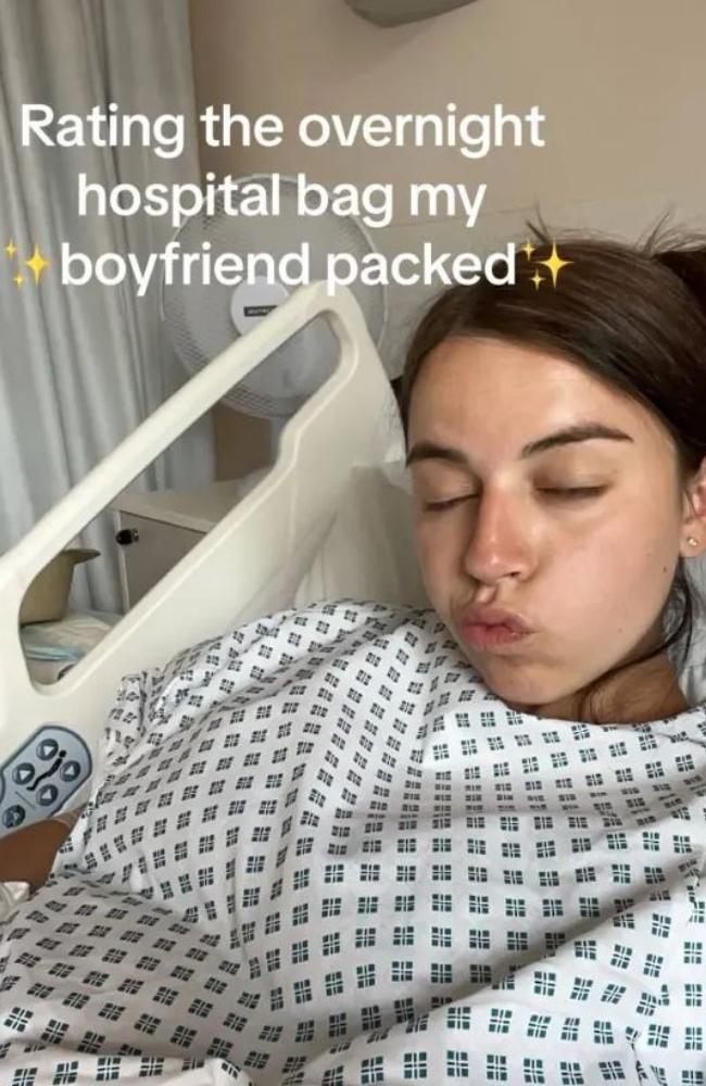 Liv shared the content of her hospital bag her partner packed. Credit: tiktok/@livnightingale4