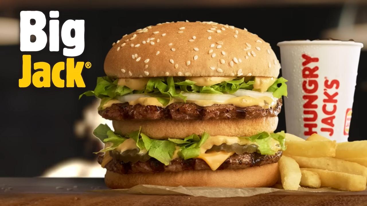 And Hungry Jack’s rival product, the Big Jack. Picture: Supplied.