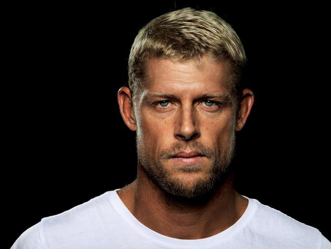 A focused Mick Fanning ahead of the Quiksilver Pro which kicks off at Snapper Rocks. Pic by Luke Marsden.