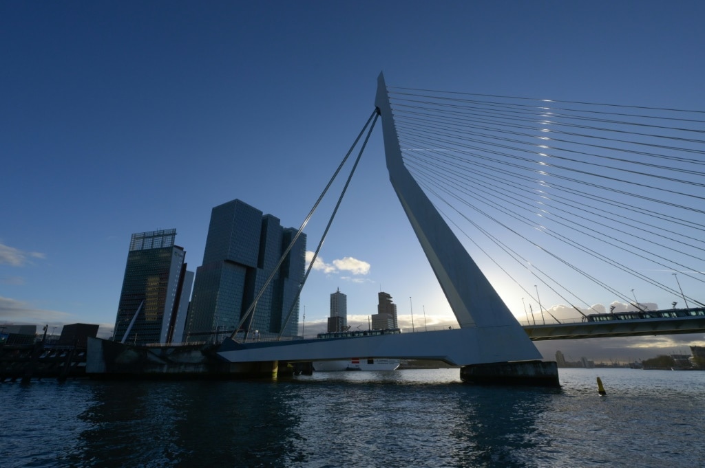 Witnesses said the 22-year-old man attacked bystanders late Thursday near the city's iconic Erasmus bridge