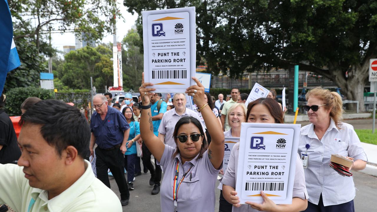 Concord Hospital workers say the rise in parking costs negates their hard-won pay rises. Picture: Max Mason-Hubers