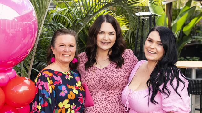 At Fitzy's Colour of Change luncheon are (from left) Michelle Porter, Meg Porter and Jess D'Arcy raising funds for local breast cancer support, Thursday, May 26, 2022. Picture: Kevin Farmer