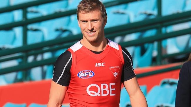 Kieren Jack at Swans training at the SCG on Wednesday. Picture: Mark Evans