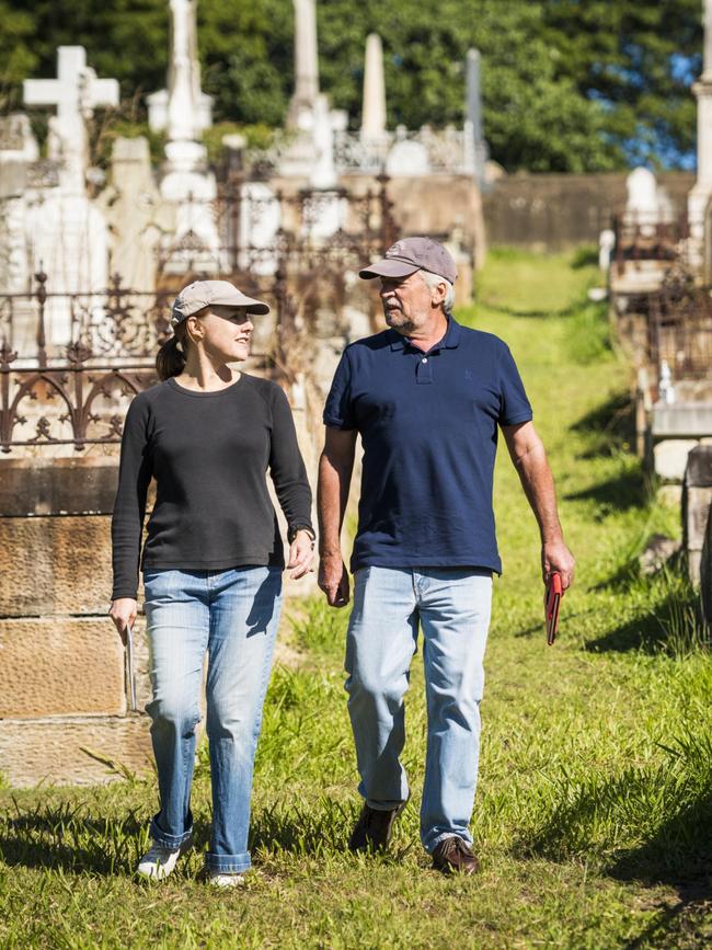 Grave Tales co-authors Helen Goltz and Chris Adams. Picture: Michelle Bowden