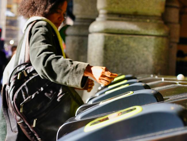 MELBOURNE AUSTRALIA - NewsWire Photos JULY 1, 2023: Generic photo of people using their Myki in Melbourne.Picture: NCA NewsWire / Luis Enrique Ascui