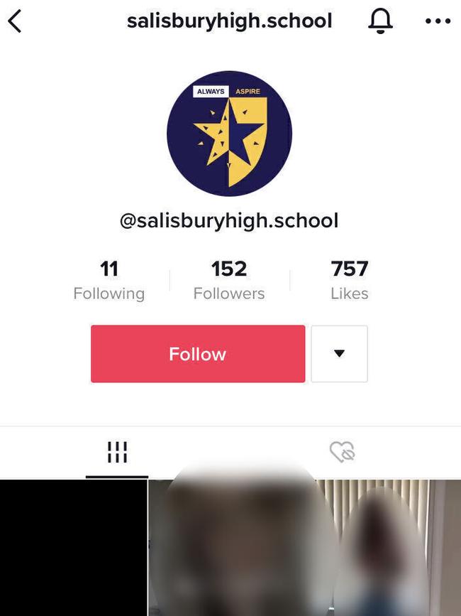 Salisbury High School was engulfed in the vile TikTok controversy. Picture: TikTok