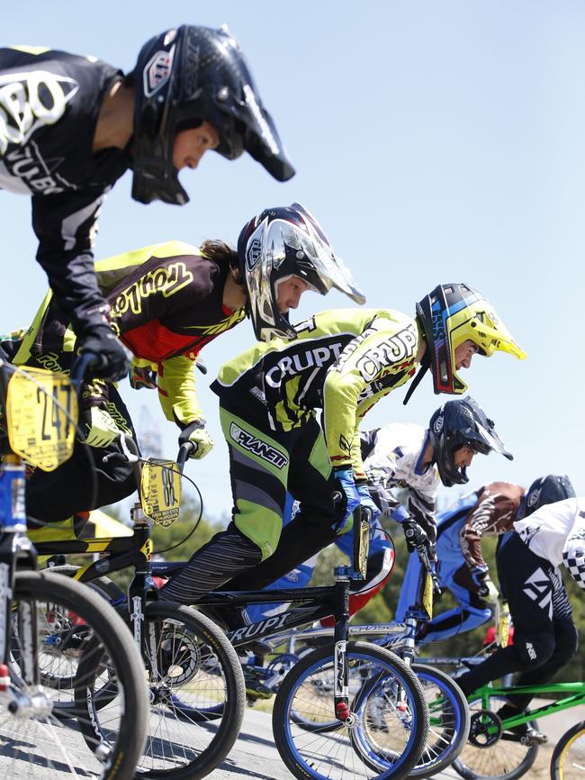 Racers on the track.