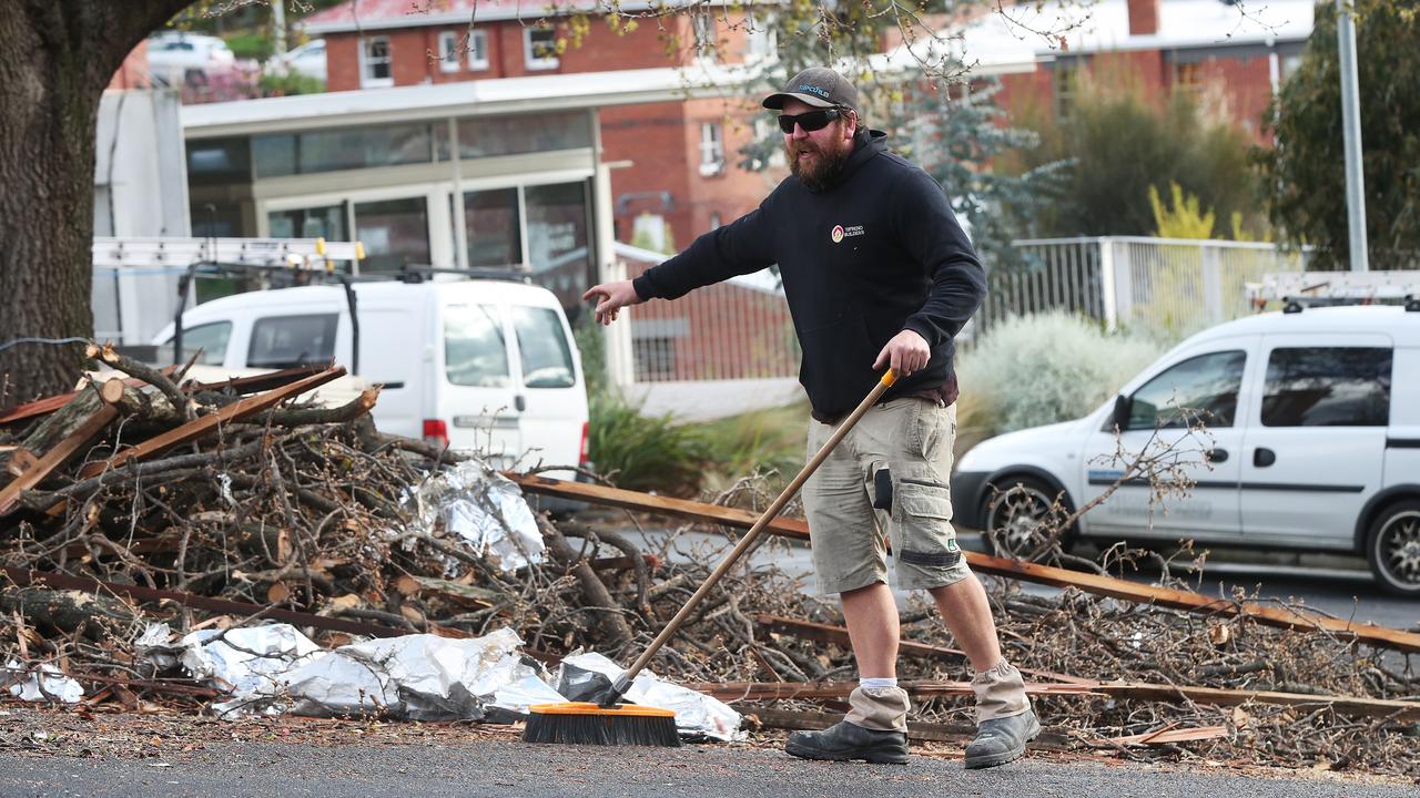 Many Aussies are unaware they can touch or dispose of items damaged in a storm – but take photos for insurance assessment first. Picture: Nikki David-Jones