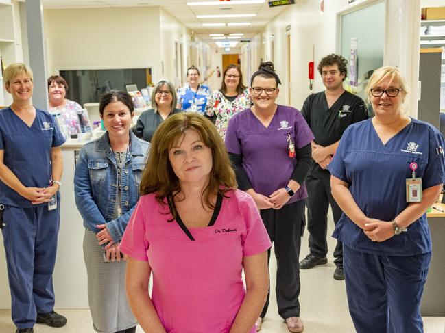 Dr Deborah Simmons and the Moranbah Hospital nursing staff. Picture: Daryl Wright