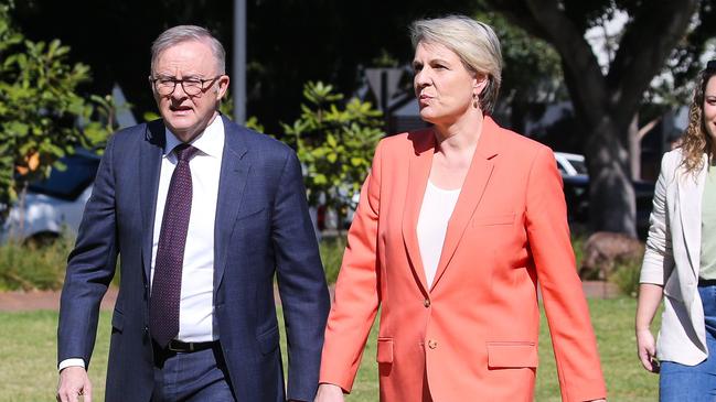 Prime Minister Anthony Albanese with Tanya Plibersek. Picture: NewsWire / Gaye Gerard