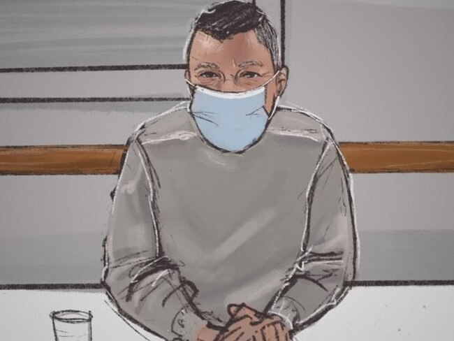 An artist’s sketch of Greg Lynn in court.