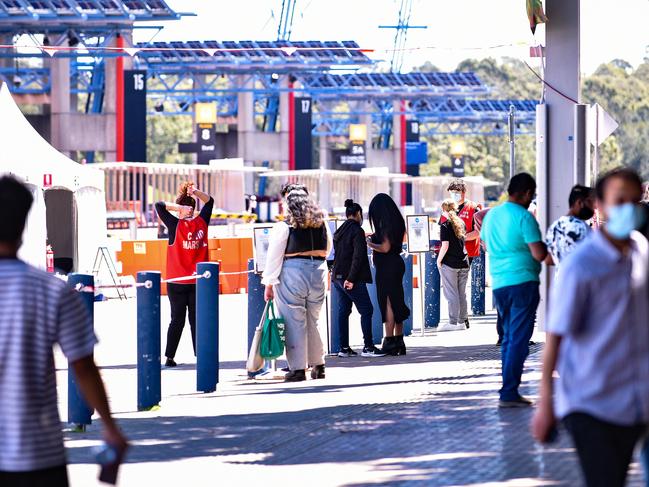 Sydney’s now-closed Qudos Bank Arena hub administered 15,000 vaccines a day during the Delta outbreak. Picture: NCA NewsWire/Flavio Brancaleone