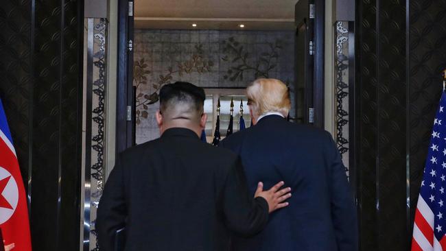 Kim Jong-un with Donald Trump. Picture: AFP