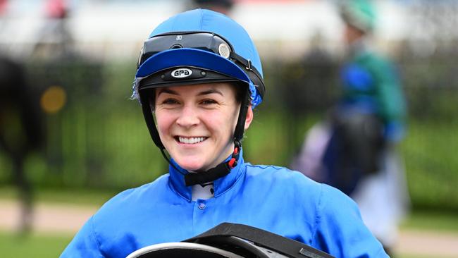 Celine Gaudray was suspended for careless riding at Caulfield. Picture: Vince Caligiuri–Getty Images