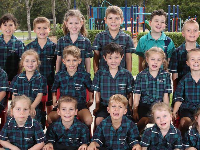 My First Year photos at Mudgeeraba Creek State School. Picture: Glenn HampsonPrep B (L-R)Top row: Ava, Archie, Scarlett, Eli, Todd, Brodie, Charli, PoppyMiddle row: William, Riley, Leo, William, Aleeya, Jaxon, Ava, LincolnBottom row: Kayden, Robyn, Spencer, Kyuss, Mila, Lillie, Oscar, Lachlan