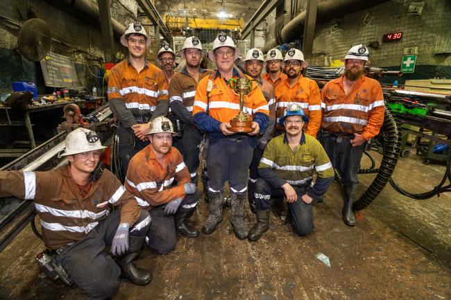 The trophy deep underground at the Ernest Henry Mine in Cloncurry, Queensland. Picture: Jay Town
