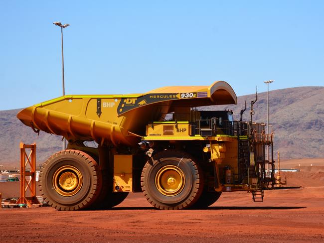 BHP began production at its $US3.6bn ($A4.98bn) South Flank iron ore mine, 56km northwest of Newman in Western Australia’s Pilbara region, in late May - shortly after the iron ore price hit a record $US233 per tonne. It was officially opened on Thursday. Picture by: Rebecca Le May