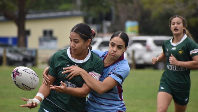 Premier Womenâ&#128;&#153;s rugby between Wests and Norths. Saturday April 1, 2023. Picture: Nick Tucker.