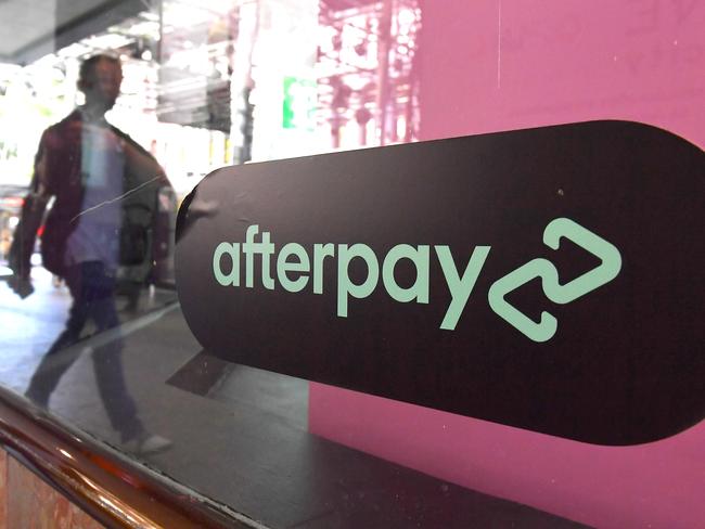 BRISBANE, AUSTRALIA - NewsWire Photos April 23, 2021: Business stock images of Buy now pay later Zip and Afterpay signs on shop fronts in Brisbane.Picture: NCA NewsWire / John Gass