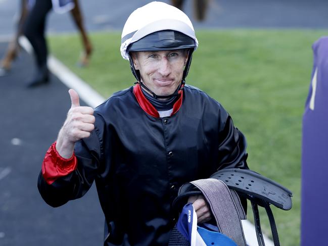 SYDNEY, AUSTRALIA - NOVEMBER 05: William Pike on Sheeza Belter returns to scale after winning race 7 the Precise Air Hot Danish Stakes during Sydney Racing at Rosehill Gardens on November 05, 2022 in Sydney, Australia. (Photo by Mark Evans/Getty Images)