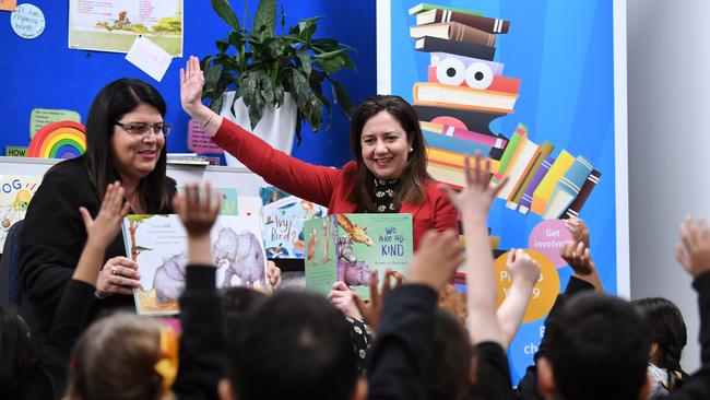 Premier Annastacia Palaszczuk and Education Minister Grace Grace at Brisbane Central State School.