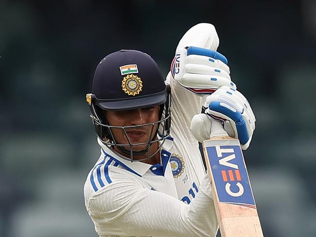 PERTH, AUSTRALIA - NOVEMBER 15: Shubman Gill of India baduring the internal practice match between India and India A at the WACA on November 15, 2024 in Perth, Australia. (Photo by Paul Kane/Getty Images)