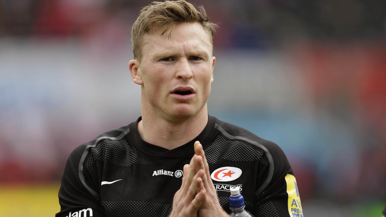 Chris Ashton of Saracens applauds the crowd following an English Premiership semi.