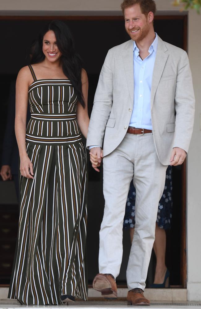 Prince Harry, Duke of Sussex and Meghan, Duchess of Sussex attend a reception for young people, community and civil society leaders at the Residence of the British High Commissioner, during the royal tour of South Africa on September 24, 2019 in Cape Town, South Africa. Picture: Paul Edwards/Getty Images