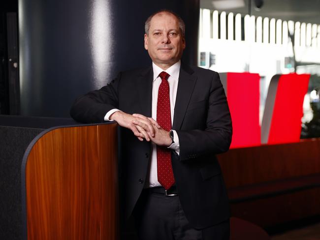 DAILY TELEGRAPH 10TH AUGUST 2023 Pictured at Westpac offices at Barangaroo in Sydney is Westpac Group Chief Executive Officer Peter King.Picture: Richard Dobson