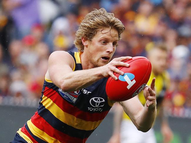 2017 AFL Grand Final. 30/09/2017. Adelaide vs Richmond at the MCG. Adelaide's Rory Sloane 2nd qtr  . Pic: Michael Klein