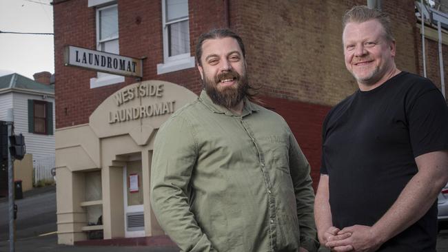 Dom Walsh and Fletcher Scott who are opening a new diner called West Side Laundry at Hobart. Picture: Chris Kidd