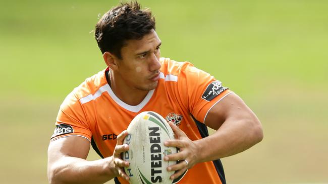 Elijah Taylor is a new man at the Wests Tigers. Picture: Gregg Porteous.