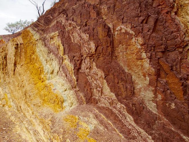 The Ochre Pits in the West MacDonnell Ranges show the beautiful colours of the rocks. PICTURE: Phillippa Butt