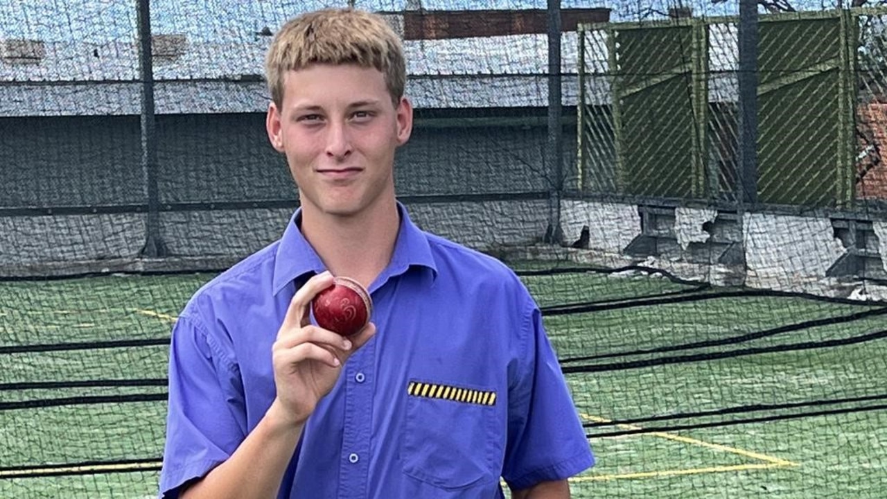 Thomas Vaseo after he took three wickets in three balls for Laurie's this season.