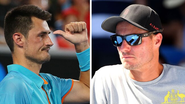 Bernard Tomic and Lleyton Hewitt.