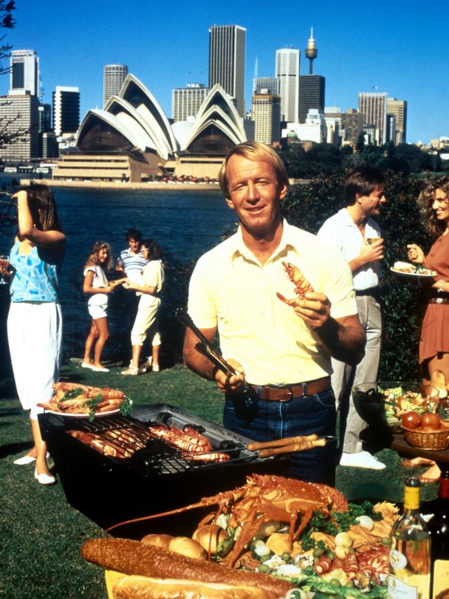 Paul Hogan offers to ‘put another shrimp on the barbie’ for tourists.