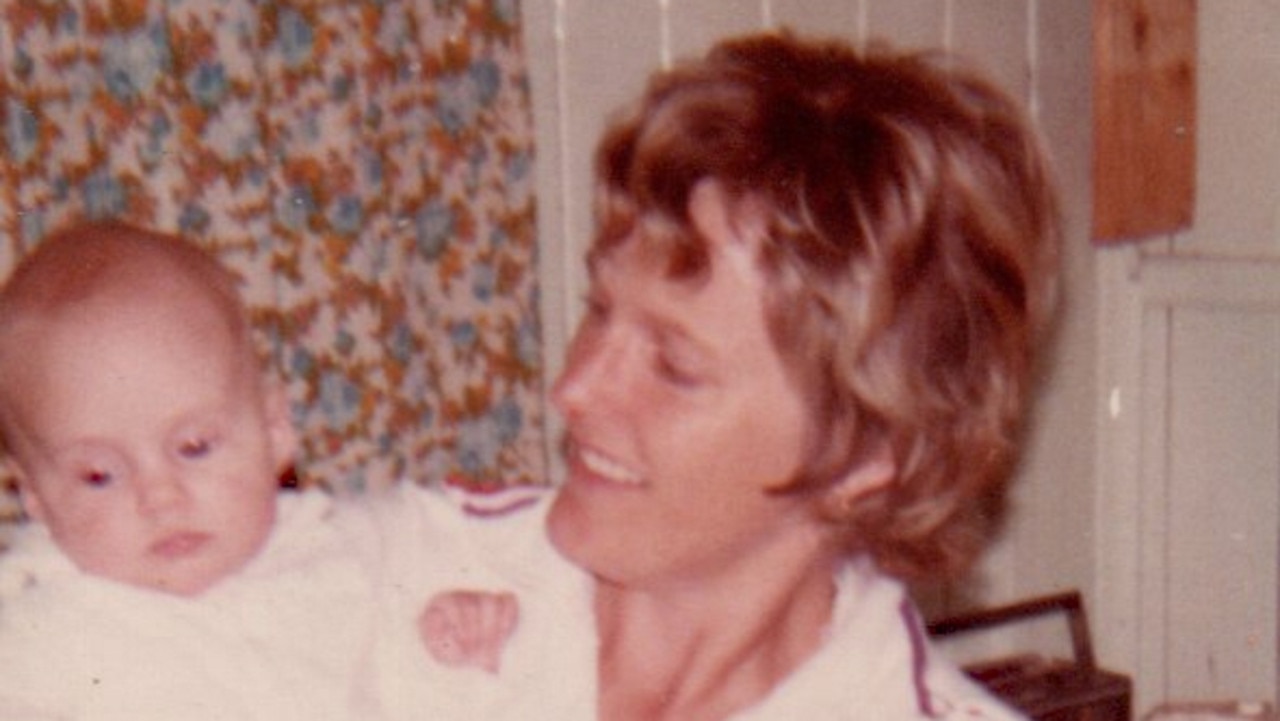 Gwen Grover, who died in October 1983, pictured with a friend's baby. Picture: Supplied