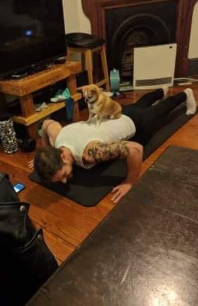 Mr Goodbourn does a test run with Bean on his back.