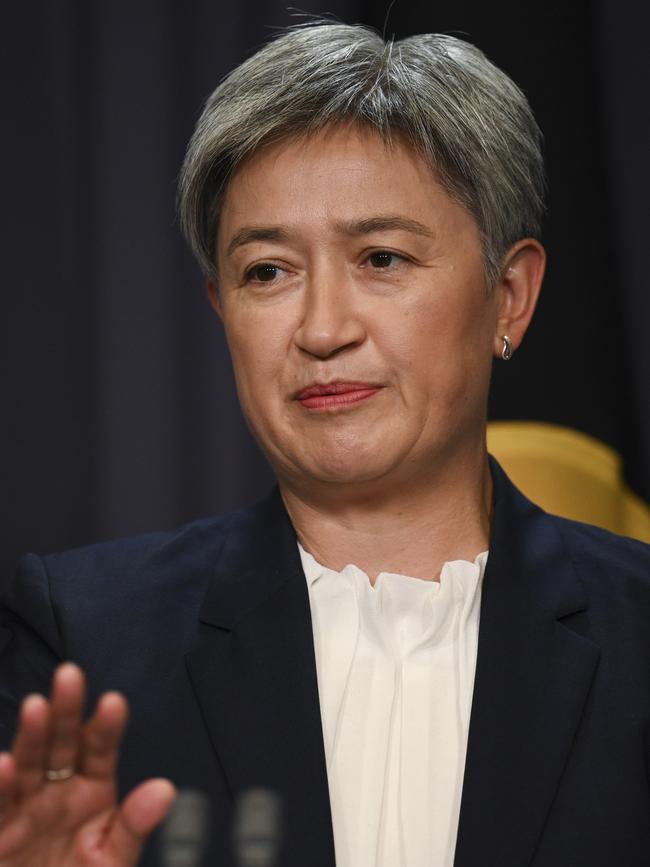 Foreign Affairs Minister Penny Wong on Monday. Picture: NCA NewsWire / Martin Ollman