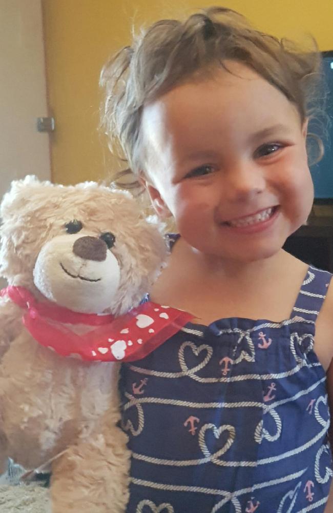 Indy Henderson, 3, died after a war memorial sandstone monument fell on her. Picture: Channel 7