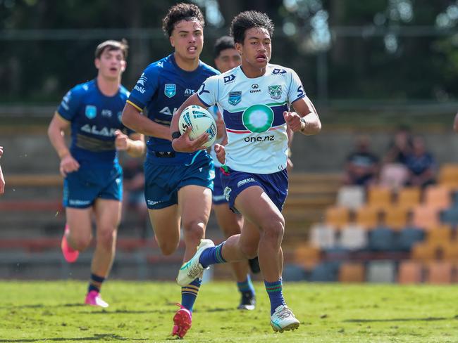 Jeremiah Lemana and the Warriors are surging into the Harold Matthews Cup grand final. Picture: Adam Wrightson Photography