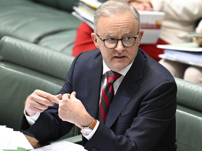 CANBERRA, AUSTRALIA  - NewsWire Photos - February 13, 2025:  Prime Minister Anthony Albanese during Question Time at Parliament House in Canberra. Picture: NewsWire / Martin Ollman