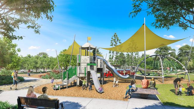 Artist impression of Village Park at Waterlea.