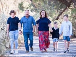 Merbein legend Scott Pollock with his family