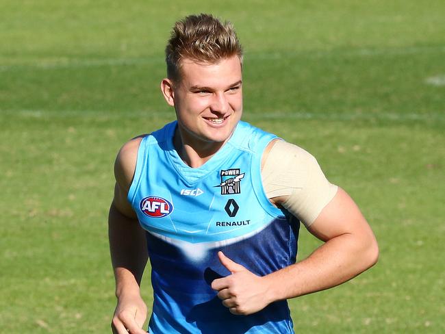 Port Adelaide Training at Alberton Oval. Ollie Wines. Picture Sarah Reed.