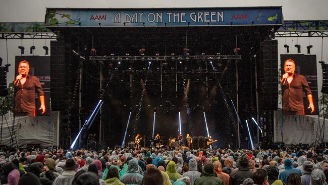 Rochford Wines was a poncho city on a wet Friday night for A Day On The Green. Picture: Shotz By Jackson.